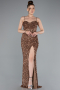 Kupfer Abendkleid Schuppig Lang ABU4842