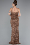 Kupfer Abendkleid Schuppig Lang ABU4842