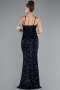 Abendkleid Lang Schuppig Marineblau ABU4842