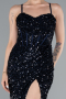Abendkleid Lang Schuppig Marineblau ABU4842