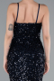 Abendkleid Lang Schuppig Marineblau ABU4842