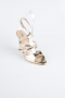 Gold Party-Schuhe Leder AB1136