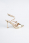 Gold Party-Schuhe Leder AB1136
