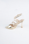 Gold Party-Schuhe Leder AB1136