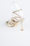 Gold Party-Schuhe Leder AB1136