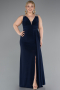 Abendkleid in Übergröße Lang Marineblau ABU4968