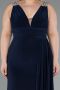 Abendkleid in Übergröße Lang Marineblau ABU4968