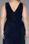Abendkleid in Übergröße Lang Marineblau ABU4968