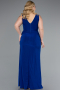 Abendkleid in Übergröße Lang Sächsischblau ABU4968