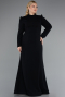 Abendkleid in Übergröße Lang Schwarz ABU4977