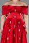 Abendkleid in Übergröße Lang Satin Rot ABU4998
