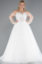 Brautkleid in Großen Größen Lang Weiß ABG041