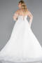 Brautkleid in Großen Größen Lang Weiß ABG041