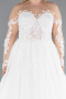 Brautkleid in Großen Größen Lang Weiß ABG041