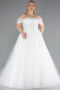 Brautkleid in Großen Größen Lang Weiß ABG147