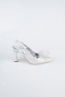 Party-Schuhe Laserschnitt Silber MJ9003