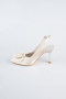 Party-Schuhe Satin Hautfarben MJ9004