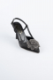 Party-Schuhe Satin Schwarz MJ9005