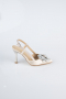 Party-Schuhe Satin Hautfarben MJ9005