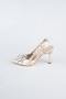 Party-Schuhe Satin Hautfarben MJ9005