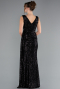 Abendkleid Lang Schuppig Schwarz ABU3201