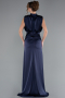 Abendkleid Lang Satin Marineblau ABU2133