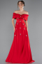 Abendkleid Lang Satin Rot ABU5015