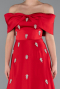 Abendkleid Lang Satin Rot ABU5015