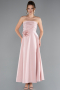 Partykleid Midi Satin Puder ABK2363