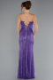 Violette Abendkleid İm Meerjungfrau-Stil Lang ABU3768