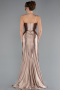 Abschlusskleid Lang Nerzbraun ABU5022