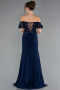 Abendkleid Lang Spitze Marineblau ABU2261