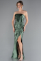 Pistaziengrünes Abschlusskleid Lang ABU4944
