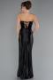 Schwarz Abschlusskleid Lang ABU4944