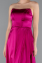 Abschlusskleid Lang Satin Fuchsie ABU5023
