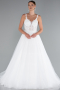 Brautkleid in Großen Größen Lang Weiß ABG142