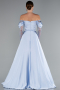 Standesamtkleid Lang Satin Eisblau ABU5054