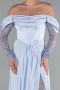 Standesamtkleid Lang Satin Eisblau ABU5054