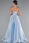 Eisblau Abendkleid Satin Lang ABU3674