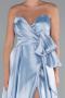 Eisblau Abendkleid Satin Lang ABU3674