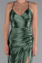 Pistaziengrünes Abschlusskleid Satin Lang ABU2800