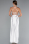Weiß Abschlusskleid Satin Lang ABU2800