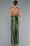 Khaki Abschlusskleid Satin Lang ABU2800