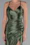 Khaki Abschlusskleid Satin Lang ABU2800