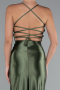 Khaki Abschlusskleid Satin Lang ABU2800