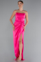 Fuchsie Abschlusskleid Satin Lang ABU3474