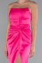 Fuchsie Abschlusskleid Satin Lang ABU3474