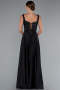 Abschlusskleid Lang Satin Schwarz ABU5059