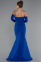 Sächsischblau Abendkleid İm Meerjungfrau-Stil Lang ABU4637