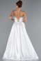 Standesamtkleid Lang Satin Weiß ABU5064